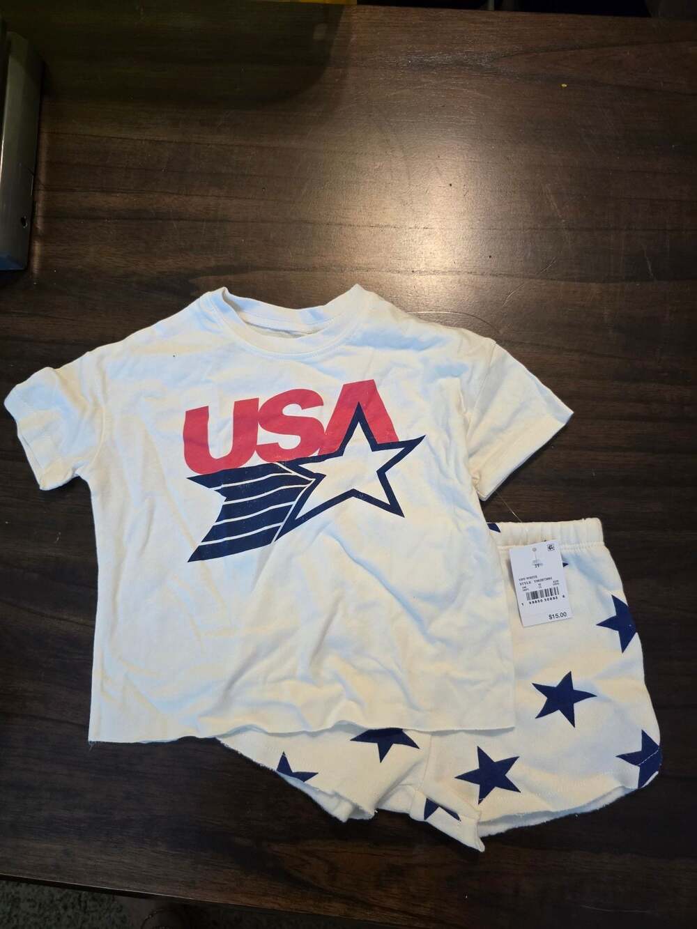 Toddler USA Graphic T-Shirt and Star Print Shorts Set